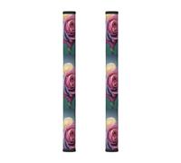 InOmak Pianta dai petali di rosa colorati e romantici, 2 pezzi Coperture per le maniglie delle porte del frigorifero per microonde lavastoviglie forno