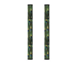InOmak Piume della coda di pavone, 2 pezzi Coperture per le maniglie delle porte del frigorifero per microonde lavastoviglie forno