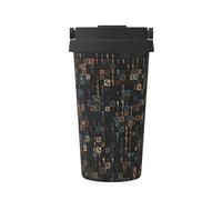 InOmak Programmatore di codice informatico,Tazza da caffè da 500 ml, bottiglia d'acqua in acciaio inossidabile isolata, tazza da caffè portatile