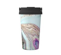 InOmak Roccia geode di agata arcobaleno,Tazza da caffè da 500 ml, bottiglia d'acqua in acciaio inossidabile isolata, tazza da caffè portatile