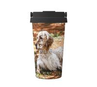 InOmak Setter inglese Autunno Animali domestici Cani Inglese,Tazza da caffè da 500 ml, bottiglia d'acqua in acciaio inossidabile isolata, tazza da caffè portatile
