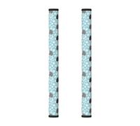 InOmak Sfondo con vecchio cane da pastore inglese e zampe disegnate a mano, in stile cartone animato., 2 pezzi Coperture per le maniglie delle porte del frigorifero per microonde lavastoviglie forno