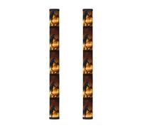 InOmak Stampa di cavalli neri e nuvole rosse luminose, 2 pezzi Coperture per le maniglie delle porte del frigorifero per microonde lavastoviglie forno
