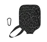InOmak Stampa Leopardata Nera Senza Cuciture, Custodia Sportiva per Racchetta da Pickleball; Compatibile con Tutte Le Forme e Dimensioni di Racchetta.