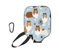 InOmak Zampe e Ossa di Collie a Pelo Lungo, Custodia Sportiva per Racchetta da Pickleball; Compatibile con Tutte Le Forme e Dimensioni di Racchetta.