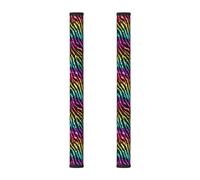 InOmak Zebra arcobaleno colorata, 2 pezzi Coperture per le maniglie delle porte del frigorifero per microonde lavastoviglie forno