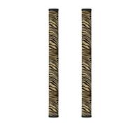 InOmak Zebra nera africana dorata, pelle animale color seppia, 2 pezzi Coperture per le maniglie delle porte del frigorifero per microonde lavastoviglie forno