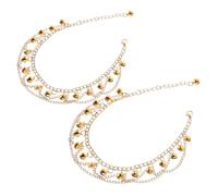 INOOMP 1 Paio Bancing Foot Bell Cavigliera Con Ciondolo a Campana Catena Del Piede Braccialetto Tintinnio Ornamento Alla Caviglia Polsino Alla Caviglia Metallo Golden