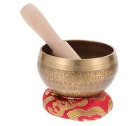 INOOMP 1 Set Ciotola musicale meditazione Mini ciotola meditativa pregare ciotola ciotole sonore per lo ciotola sonora stoffa D'oro Colore Casuale