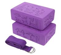 INOOMP 1 set di blocchi e cinghia per yoga: mattoni per yoga in schiuma EVA ad alta densità da 9x6x3" con bordi smussati, antiscivolo e leggeri per principianti, allenamento di e stretching