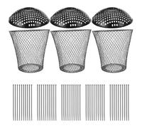 INOOMP 1 Set di compostiera per vermi - Allevamento di vermi interrato in metallo con coperchio - Compostiera da esterno per rifiuti alimentari di cucina - Facile da installare in aiuole, o