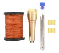 INOOMP 1 Set di punteruolo per Cucire la Pelle con Aghi Metallici | Kit per cucire la pelle con punteruolo, ditale, filo e aghi multipli, ideale per la riparazione di pelle, scarpe e tela.