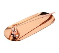 INOOMP 1 Set di Utensili per spegnere Le Candele e Vassoio portaoggetti in Acciaio Inossidabile, spegni, spegni Candela per lumini, Candele affusolate per Camera da Letto