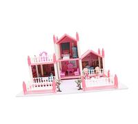 INOOMP 1 Set Giocattoli Del Castello Della Principessa Giocattolo Da Villa Simulato Giocattolo Del Kit Assemblato Kit Di Costruzione in Miniatura Giocattolo Villa Rosa Plastica