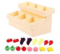 INOOMP 1 Set Mini di frutta e verdura rendilo mini cibo mini portaverdure espositore per verdure arredamento miniature cucina piccolo stand di verdure Mini mobili plastica Beige