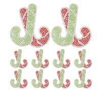 INOOMP 10 Applicazioni termoadesive con Strass a Forma di Bastoncino di | Toppa ricamata termoadesiva con paillettes - ideale per riparare abiti durante le festività e per decorare vestiti per