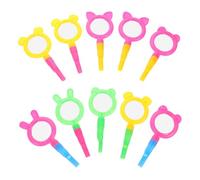 INOOMP 10 Pezzi giocattoli per miniscopio per fischietti di festa Glass per ingrandosi per lente d'ingrandimento da detective plastica