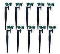 INOOMP 10 Pezzi Spruzzatore da Prato su Picchetto, Doppia Testa | Ampia Area di Spruzzo, per Giardino e Prato, Installazione Semplice, Irrigazione Automatica Stili multipli