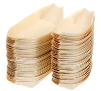 INOOMP 100 Pezzi per Sushi in Legno di Betulla, a Forma di Barca per Sashimi, Piatti per Feste e Ristoranti Giapponesi, 11x7cm e 17x8cm