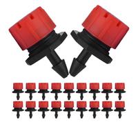 INOOMP 100 Pezzi Testina Irrigazione Automatica Rossa a 8 Fori Regolabile | Plastica, Flusso 0-70 L/h, Copertura , Installazione Semplice per Orto e Serra