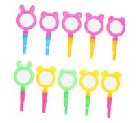 INOOMP 10pezzi Lenti Mano per Classe Piccola Lente d Ingrandimento Fischietto per Ragazzo Ragazza Soffiatore di Bolle Lente d Ingrandimento da Detective d Tascabile Ragazzo Stile Casuale