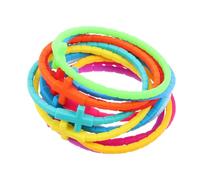 INOOMP 12 braccialetti cristiani in silicone con croce - Braccialetti con croce della fede, regalo per padrini e madrine - religiosi con la fede di Gesù per gruppi, chiesa, festival e feste