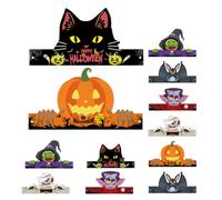 INOOMP 12 Pezzi Cappelli di Carta per Halloween Forme Zucca, Fantasma e Strega, Comodi per Feste Cosplay e Decorazioni per Compleanni a Tema Mostri
