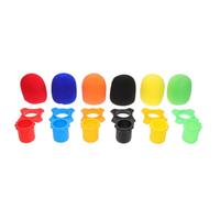INOOMP 1set Accessori Microfono Colorati con Spugna Protettiva Anelli Antiribaltamento e Manicotti Fondo Asta in Silicone Copertura Lavabile e Traspirante per Karaoke Conferenze