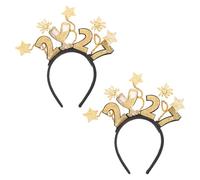 INOOMP 2 fasce per capelli con numeri 2027: cerchietto per capelli Star Bopper Cheers - Accessori per photo booth di Capodanno - Travestimenti per feste di Capodanno, feste di laurea