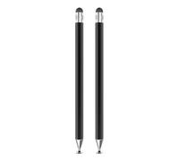 INOOMP 2 penne stilo per touchscreen - Penne stilo a doppio uso per tablet e telefoni - Alta sensibilità per scrivere, disegnare e giocare (Nero)