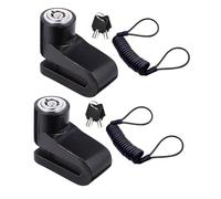 INOOMP 2 pezzi Blocco Freno Disco Antifurto con Allarme e Cavo Promemoria Lucchetto Catena Resistente in Lega per Biciclette Scooter