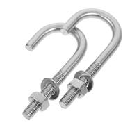 INOOMP 2 Pezzi Bullone di Ancoraggio per Calcestruzzo in Acciaio Inox 304, Argento, con Dadi e Rondelle, per Pareti e Strutture in Cemento, Fissaggio di Pali e Ganci