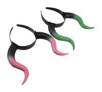 INOOMP 2 Pezzi Cerchietto Corna da Demone in Plastica Riutilizzabile Stile Gotico per Halloween e Feste a Tema, Facile da Usare per Cosplay e Travestimenti