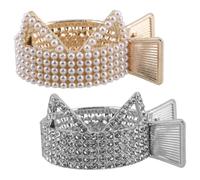 INOOMP 2 Pezzi Clip per Chioma Eleganti a Forma di Orecchie di Gatto in Lega di Zinco con Pietre Brillanti, Leggere e Presa Sicura per Donna, per Lavoro e Eventi Speciali