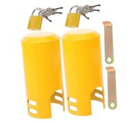 INOOMP 2 Pezzi Copertura di L'uso Non Autorizzato Dell'acqua in Ferro Giallo per Rubinetto Resistente a Tutte le Intemperie per e Comunità