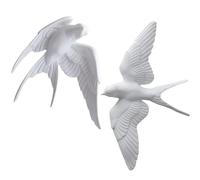 INOOMP 2 Pezzi Decorazione Murale Rondine 3D in Resina Bianca per Casa | Design Leggero, Facile da Appendere, Stile Moderno Rustico, Adatto a Ogni Stanza