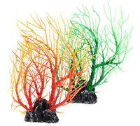 INOOMP 2 Pezzi Decorazione per Acquario Alberi di Corallo Artificiale in Plastica Piante Simulative Resistenti per Vasche di Pesci Dolci e Salate Ornamentazione Realistica per Paesaggi