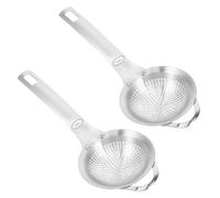 INOOMP 2 pezzi di colini a maglia fine in acciaio inossidabile per colino da cucina-schiumarola con manico, setacci per alimenti, tè, riso, olio, tagliatelle, frutta e verdura