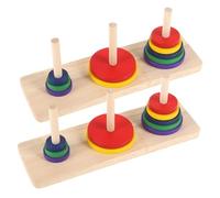 INOOMP 2 Pezzi Giocattoli di montagna in legno yugong mobili sbloccare il puzzle gioco da tavolo puzzle del cervello in legno lu ban puzzle ball Bambù