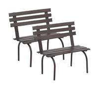 INOOMP 2 Pezzi Mini Panchina da Parco in Ferro Nero per Bambole e Animali | Dettagli Intricati, Aspetto Realistico, Uso Versatile, per Scaffali Creativi e Ambienti in Miniatura