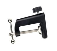 INOOMP 2 Pezzi Morsetto in Lega di Alluminio Tipo C per Tavolo, Base Supporto Microfono e Portalampada da Tavolo, Morsetto Metallico Nero Antiscivolo per Uso Domestico e Ufficio