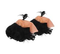 INOOMP 2 Pezzi Parrucca Del Guerriero Calvo Parrucche Divertenti Per La Festa Parrucchino Da Samurai Parrucchino Cosplay Divertente Cappelli Divertenti Vinile