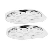 INOOMP 2 pezzi Piatti Escargot in Acciaio con Scomparti Antiscivolo per Lumache Ostriche e Mare Pirofila per Servire e Cottura in Cucina
