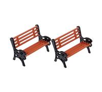 INOOMP 2 Pezzi posti a sedere nel mini parco Bianco arredamento mini Mini bambola fata mini ornamento per panca da giardino mini del parco resina