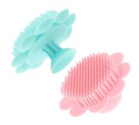 INOOMP 2 Pezzi Spazzola per Shampoo Chioma in Silicone Verde per Massaggio Rilassante e Pulizia del Cuoio Capelluto, Portatile per Doccia e Bagno