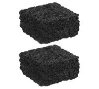 INOOMP 2 Pietre diffusore vulcaniche Nere, Forma Quadrata, 1,57x1,57 | Diffusore di aromi in pietra vulcanica, rocce minerali naturali, assorbe oli essenziali, ideale per aromaterapia in casa e in