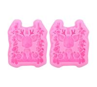 INOOMP 2 stampi in silicone a forma di cervo per fondente, ideali per Natal