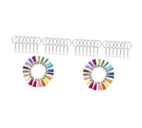 INOOMP 200 Pezzi Portachiavi Con Catena Portachiavi Diviso in metallo Con Ciondolo A Nappa Ideale Per Accessori Di Gioielleria