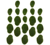 INOOMP 24 Pezzi Pietre Muschio Artificiale Realistiche per Decorazione Micro-Paesaggio Fai da Te, Set Pietre Simulate Dimensioni Assortite 3-7 Cm per Bonsai e Arredamento Casa