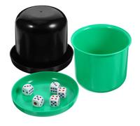 INOOMP 25 Dadi Bicchiere per Dadi da Gioco in ABS 5 Pezzi | Interno Liscio, Manico Comodo, Design Ergonomico, Stile Creativo e Raffinato, per Casa e Feste Colore Casuale